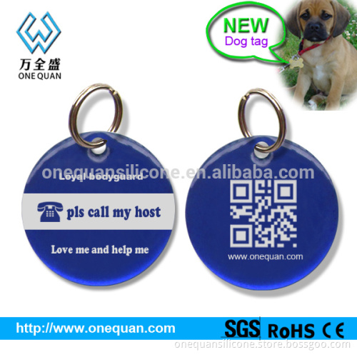 aluminum pet tag with clear epoxy for dogs cats